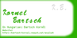 kornel bartsch business card